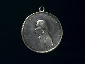 Thomas Jefferson Indian Peace Medal, c.1801 (silver) by Johann Mathias Reich