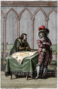 Emperor Albert I of Habsburg studying the map of France at the time of the conflict between Pope Boniface VIII and King Philip IV of France
