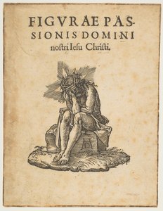 The Man of Sorrows Seated, title page of The Small Passion copy by Johann Mommard