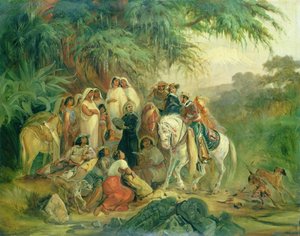 Folk Scene in Pico de Orizaba, Mexico by Johann Moritz Rugendas