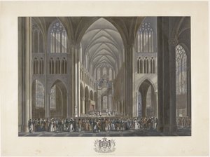 Consecration of King William I in the Saint Gudula Church in Brussels on September 21, 1815 by Johann Nepomuk Gibèle (possibly)