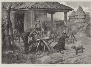 Shoeing Oxen and Horses at a Servian Smithy