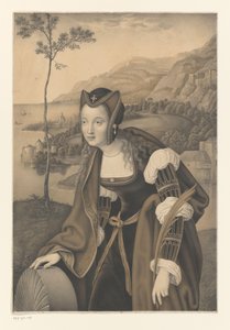 Saint Christina with Millstone in a Landscape (series title: Works from the Collection of the Boisserée Brothers)