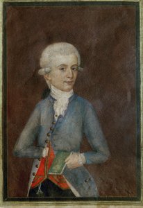 Wolfgang Amadeus Mozart (gouache on parchment)