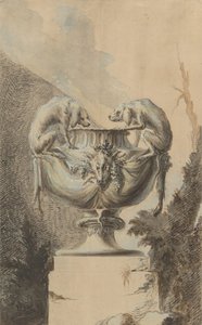 Design for a Garden Vase with Hunting Theme, ca. 1740