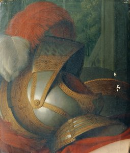 Helmet and Round Shield