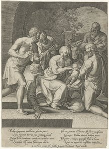 Adoration of the Shepherds in a Niche by Johann Sadeler (I)