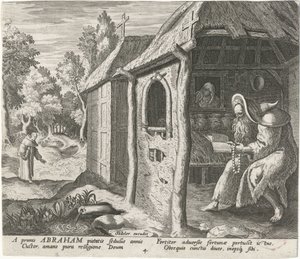 Abraham of Edessa as a Hermit, Male Hermits (series title) by Johann Sadeler (I)