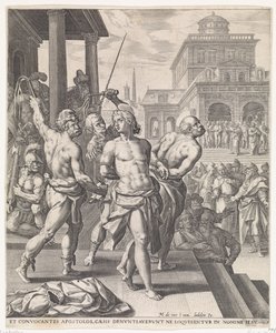Scourging of the Apostles by Johann Sadeler (I)