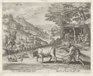 Cain and Abel as Farmer and Shepherd by Johann Sadeler (I)