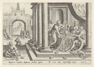 Plague of Frogs and Gnats History of Moses Before the Exodus (series title) by Johann Sadeler (I)