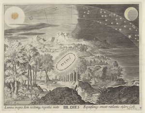 Creation of the Sun, the Moon, and the Stars (Creation of the World) by Johann Sadeler (I)