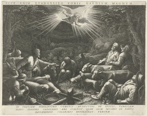 Annunciation to the Shepherds by Johann Sadeler (I)