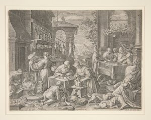 The Rich Man and Lazarus by Johann Sadeler I
