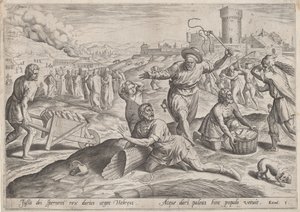 The Taskmaster of the Pharaoh Beating the Israelites