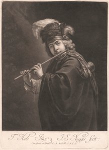 Boy Playing a Flute by Johann Simon Negges