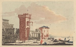 Castles, Ruins and Seascapes - Six Colored Engravings by Johann Teyler