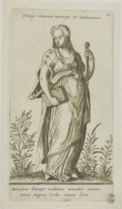 Enterpe, Muse of Music, Plate 10 from Parnassus Biceps by Johann Theodor de Bry