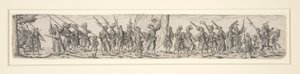 Marching Soldiers with a Standard Bearer