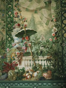 Garden Scene with Umbrella and Lavish Tent by Johann Wenzel Bergl