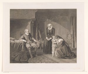 The Mother, Wife, and Son of Reinier van Oldenbarnevelt Plead for Mercy from Maurits, 1623 by Johann Wilhelm Kaiser (I)