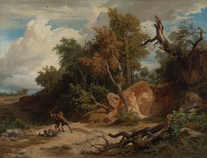 Noon, The Attack on the Wanderer by Johann Wilhelm Schirmer