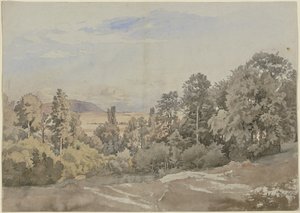 Forest with distant view by Johann Wilhelm Schirmer