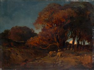 Autumn Forest by Moonlight by Johann Wilhelm Schirmer
