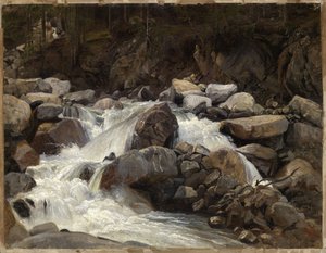 Swiss Mountain Stream by Johann Wilhelm Schirmer