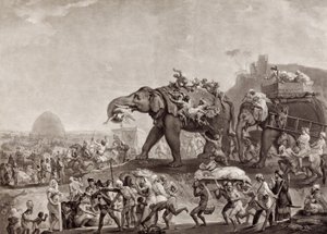 Embassy of Hyderbeck to Calcutta, from the Vizier of Oude, by Way of Patna, in the Year 1788, to Meet Lord Cornwallis, Published c.1800 by Johan Joseph Zoffany