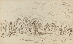 Sandstorm in the Desert Overtaking a Caravan