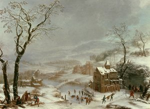 Winter scene near River Flustal by Johann the Yngr. Dallinger von Dalling