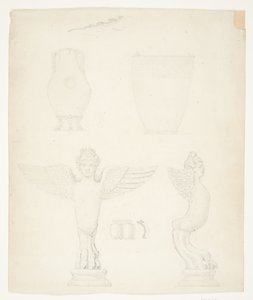 Study Sheet with Vases and Sirens