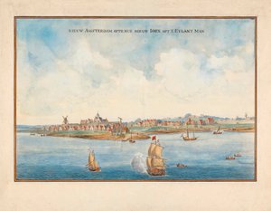 New York from the Sea in the 17th Century