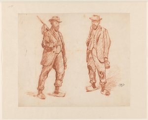 Two Studies of a Walking Man by Johannes Abraham Mondt