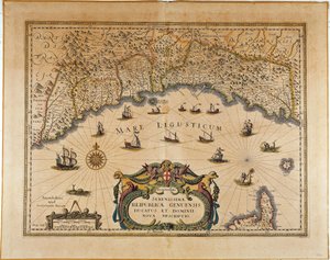 Republic of Genoa, Map by Jan Baptist Vrients, Copper engraving
