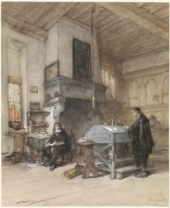 Archive in Veere with Figures in Seventeenth-Century Costume by Johannes Bosboom