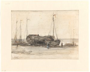 Fishing Boats on the Beach of Scheveningen