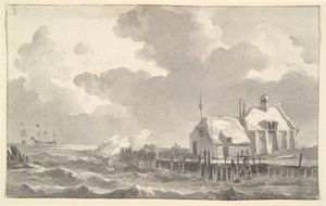 An Estuary in a Storm by Johannes Christiaan Schotel