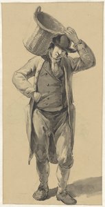 Standing Man with a Basket on the Shoulder by Johannes Christiaan Schotel