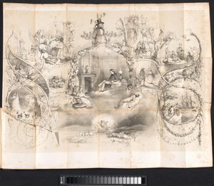 Caricature in Leiden Student Almanac, 1854 by Johannes Christiaan d