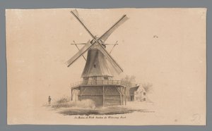 View of Mill de Vink Outside the Wetering Gate by Johannes Cornelis van Pappelendam