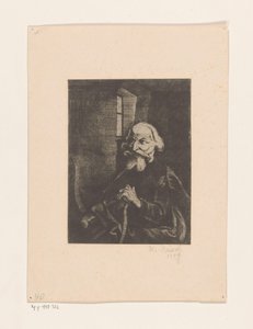 Old Seated Man by Johannes Driesch (signed by artist)