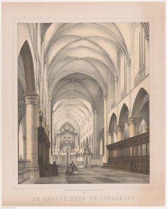 Interior of the Great Church in Dordrecht (The Great Church in Dordrecht) by Johannes Hermanus van der Heijden