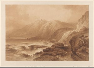 View of a High Rocky Coast, with a Fortress on One of the Mountain Tops by Johannes Hilverdink