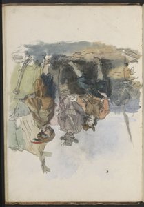 Three Men on a Quay by Johannes Huybertus van Hove Bzn