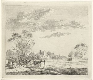 Landscape with Farmhouse and Cows by Johannes Janson