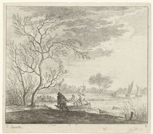 Landscape with Fishermen by Johannes Janson
