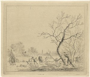 Winter Landscape with Skaters (series title) by Johannes Janson