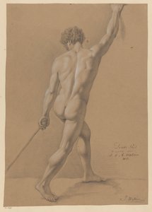 Standing Male Nude, Seen from the Back (3rd Prize 1812) by Johannes Joseph Maria Watrin